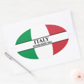 Zwarte tekst Italië Vlag 1861 Ovale Sticker (Envelop)