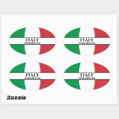Zwarte tekst Italië Vlag 1861 Ovale Sticker (Vel)