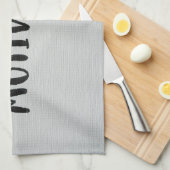 Zwarte tekst keukenhanddoek (Quarter Fold)