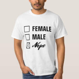 Zwarte tekst niet-binaire genderchecklist t-shirt