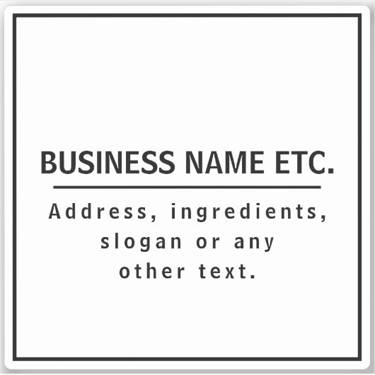 Zwarte tekst op wit sticker (Voorkant)