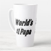 Zwarte tekst Papa Latte Mok (Linkerhoek)