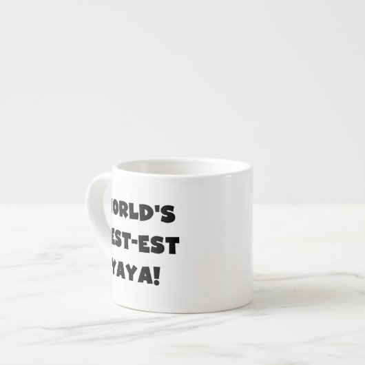 Zwarte tekst 's werelds beste Yaya geschenken Espresso Kop (Voorkant links)