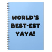 Zwarte tekst 's werelds beste Yaya geschenken Notitieboek (Voorkant)