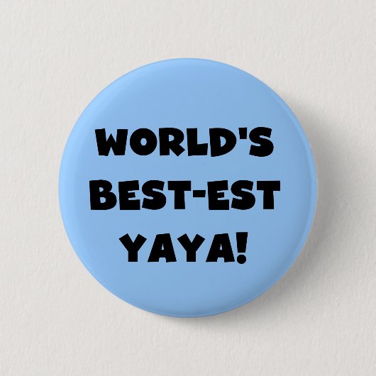 Zwarte tekst 's werelds beste Yaya geschenken Ronde Button 5,7 Cm (Voorkant)