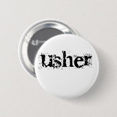Zwarte tekst Usher Ronde Button 5,7 Cm (Voorkant /achterkant)