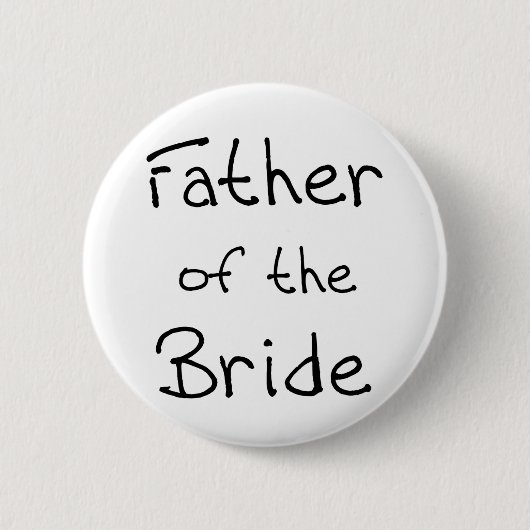 Zwarte tekst Vader van Bride Ronde Button 5,7 Cm (Voorkant)