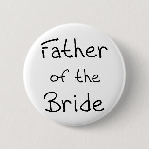 Zwarte tekst Vader van Bride Ronde Button 5,7 Cm