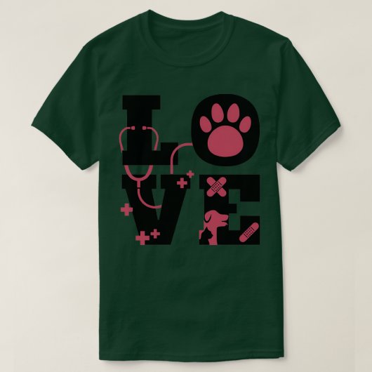 Zwarte tekst van Cute Love Animals T-shirt (Design voorkant)