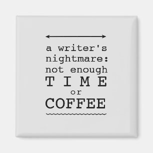 Zwarte tekst van schrijfster magneet