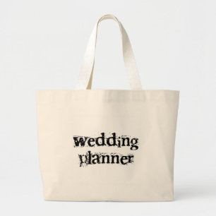 Zwarte tekst voor bruiloft grote tote bag