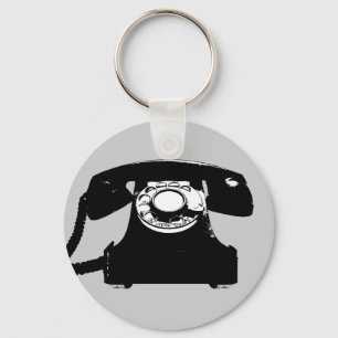 zwarte telefoon sleutelhanger