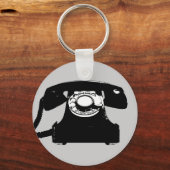 zwarte telefoon sleutelhanger (Voorkant)