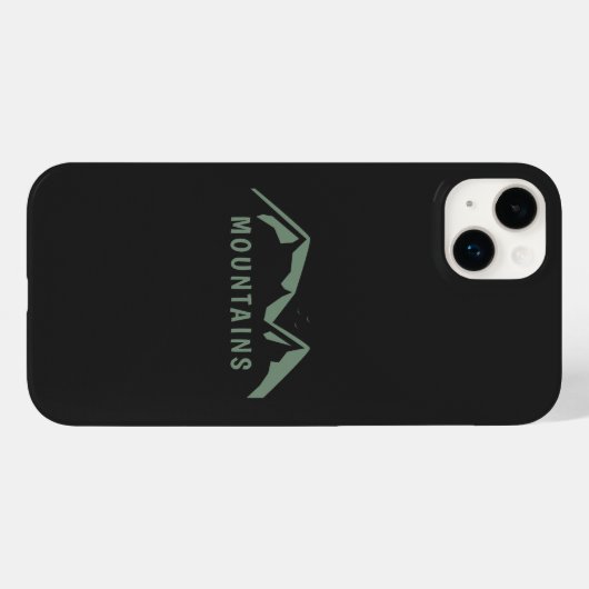 Zwarte telefoontas met groene bergen Case-Mate iPhone case (Achterkant (horizontaal))
