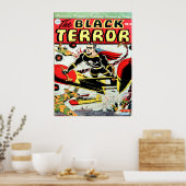 ZWARTE TERROR Cool  Comic Book Hoesje Art Poster (Keuken)