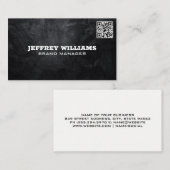 Zwarte textuur achtergrond | QR-code-Visitekaartje Visitekaartje (Voorkant / Achterkant)