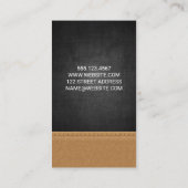 Zwarte textuur | Gesitteerd leder Visitekaartje (Achterkant)