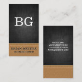 Zwarte textuur | Gesitteerd leder Visitekaartje (Voorkant / Achterkant)