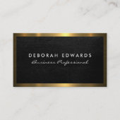 Zwarte textuur | Gouden metalen glans Visitekaartje (Voorkant)