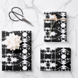 Zwarte Thumbprint Cookie Tree Bark Patroon Inpakpapier Vel