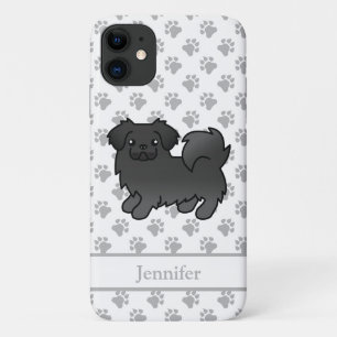 Zwarte Tibetaanse Spaniel Schattige Cartoon Hond & iPhone 11 Hoesje