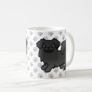 Zwarte Tibetaanse Spaniel Schattige Cartoon Hond Koffiemok