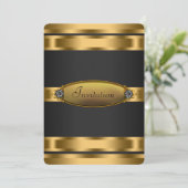 Zwarte Tie Party Kaart (Staand voorkant)