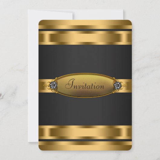 Zwarte Tie Party Kaart (Voorkant)