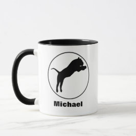 Zwarte tijgertekening in cirkelvormig Lijst aanpas Mok