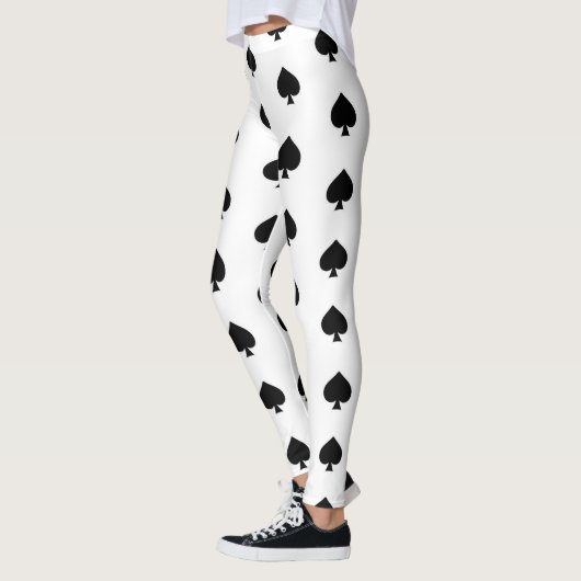 Zwarte tinten op wit leggings (Links)