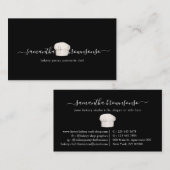 Zwarte tiny Bakery Chef Pet Visitekaartje (Voorkant / Achterkant)