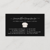 Zwarte tiny Bakery Chef Pet Visitekaartje (Achterkant)