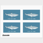 Zwarte Tipped Reef Shark Custom Text Rechthoekige Sticker (Vel)