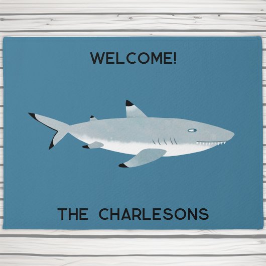Zwarte Tipped Reef Shark Fun Gepersonaliseerd Deurmat