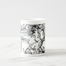 Zwarte Toile Print Speciale Mok