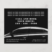 Zwarte toon elegante auto flyer (Achterkant)
