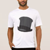 Zwarte Top Hat Mannen Actieve T-Shirt (Voorkant)