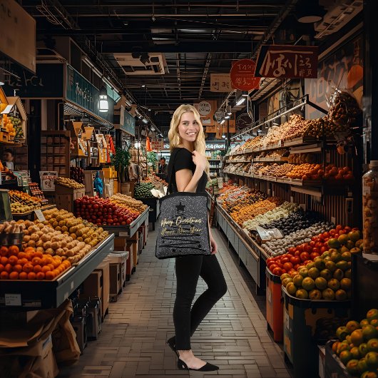 Zwarte Tote met Glitters Draagtas