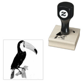 zwarte toucan vogel illustratie rubberstempel