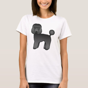 Zwarte Toy Poodle Schattige Cartoon Hond T-shirt