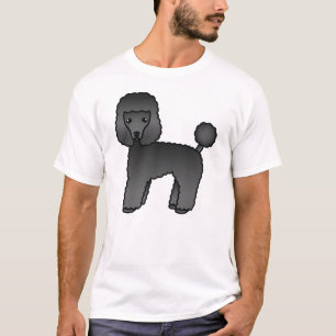 Zwarte Toy Poodle Schattige Cartoon Hond T-shirt