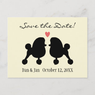 Zwarte Toy Poodles Trouw Save the Date Aankondigingskaart