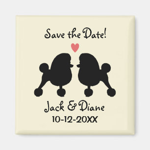 Zwarte Toy Poodles Trouw Save the Date Magneet