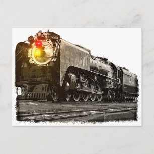 Zwarte trein 8444 briefkaart