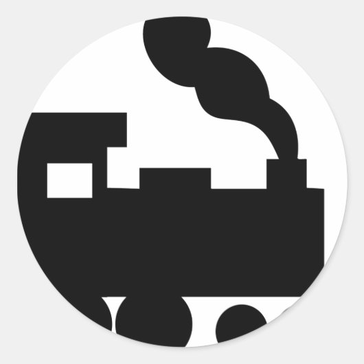 zwarte-treinpictogram ronde sticker (Voorkant)