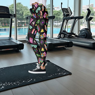 Zwarte trendy jaren 80 elegante stijl leggings