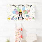 Zwarte Tri Cockapoo Cavapoo Hond Verjaardagsfeestj Spandoek (Insitu)