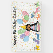 Zwarte Tri Cockapoo Cavapoo Hond Verjaardagsfeestj Spandoek (Verticaal)