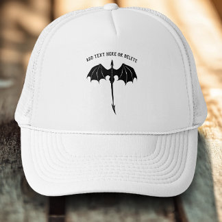 Zwarte Tribale Vlucht Draak Fantasie Wit Trucker Pet