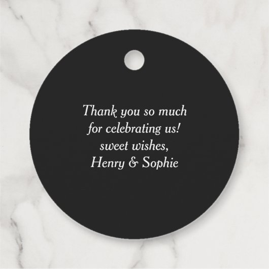 Zwarte Trick or treat Hand Lettering Halloween Bedankjes Labels (Achterkant)